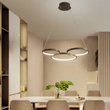 Modern 3 Ring LED Chandelier Dimmable Ceiling Pendant Light with Remote Control for Dining Room