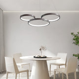Modern 3 Ring LED Chandelier Dimmable Ceiling Pendant Light with Remote Control for Dining Room