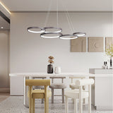 Modern 3 Ring LED Chandelier Dimmable Ceiling Pendant Light with Remote Control for Dining Room