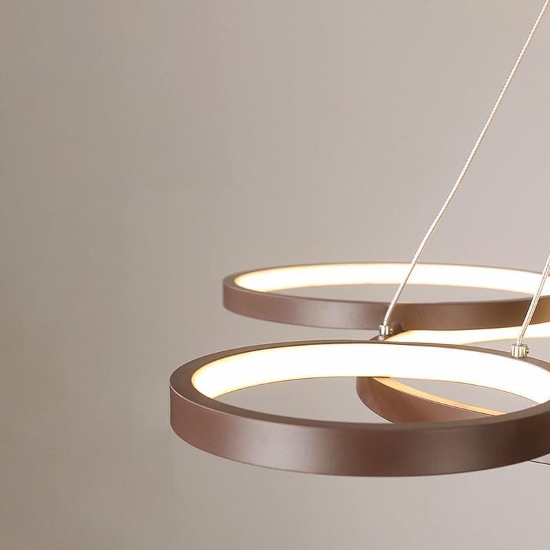 Modern 3 Ring LED Chandelier Dimmable Ceiling Pendant Light with Remote Control for Dining Room