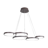 Modern 3 Ring LED Chandelier Dimmable Ceiling Pendant Light with Remote Control for Dining Room