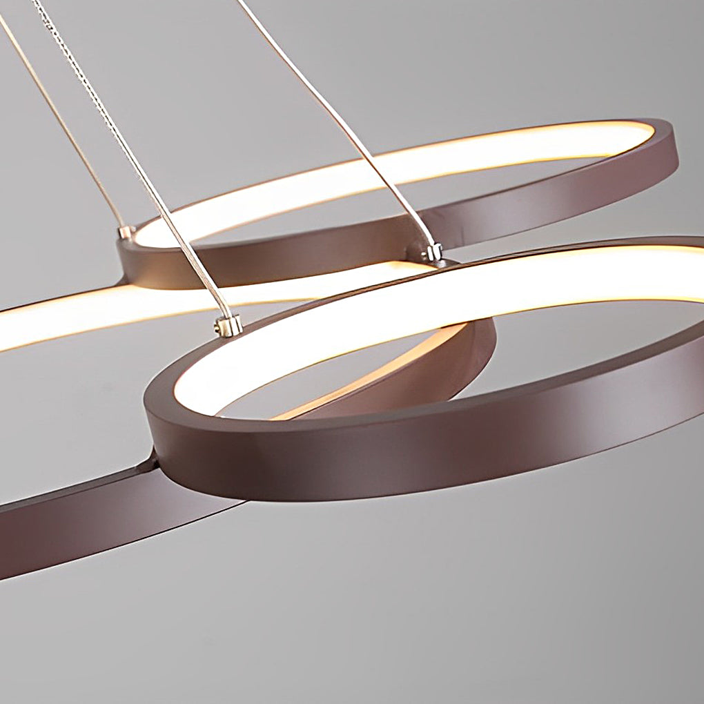 Modern 3 Ring LED Chandelier Dimmable Ceiling Pendant Light with Remote Control for Dining Room
