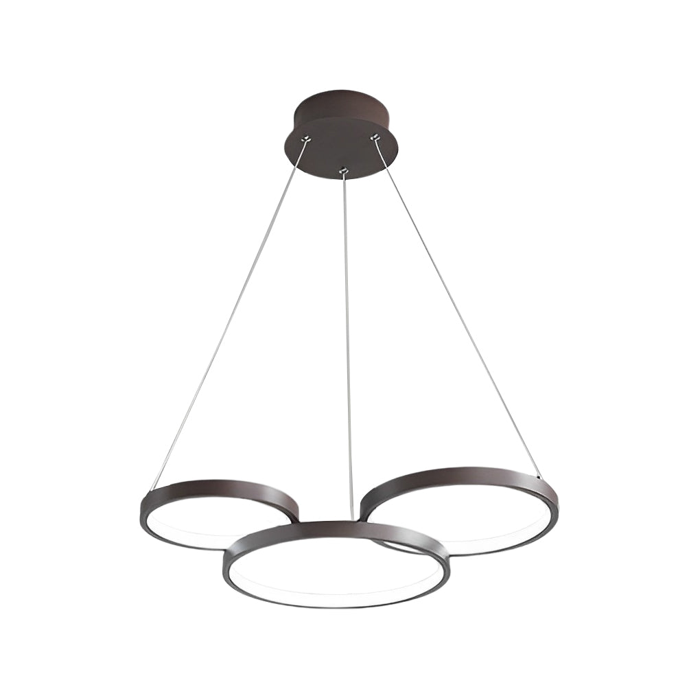 Modern 3 Ring LED Chandelier Dimmable Ceiling Pendant Light with Remote Control for Dining Room