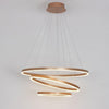 Modern 3 Ring LED Chandelier Gold Metal Pendant Light for Dining Room Dimmable Foyer Fixture