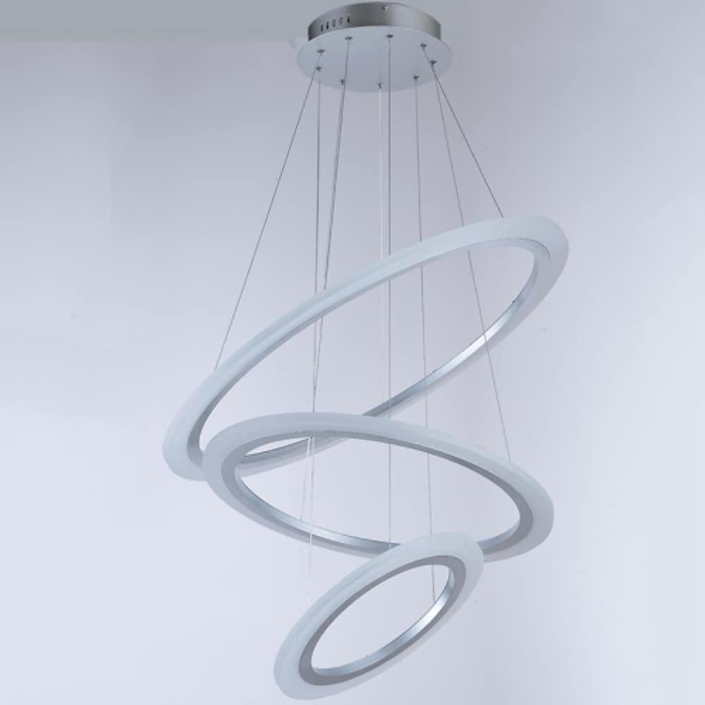Modern 3 Ring LED Chandelier Mid Century Contemporary Acrylic Pendant Light Fixture