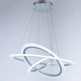Modern 3 Ring LED Chandelier Mid Century Contemporary Acrylic Pendant Light Fixture