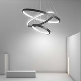 Modern 3 Ring LED Chandelier Round Circular Hanging Ceiling Light for Dining Room