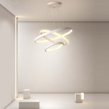 Modern 3 Ring LED Chandelier Round Circular Hanging Ceiling Light for Dining Room