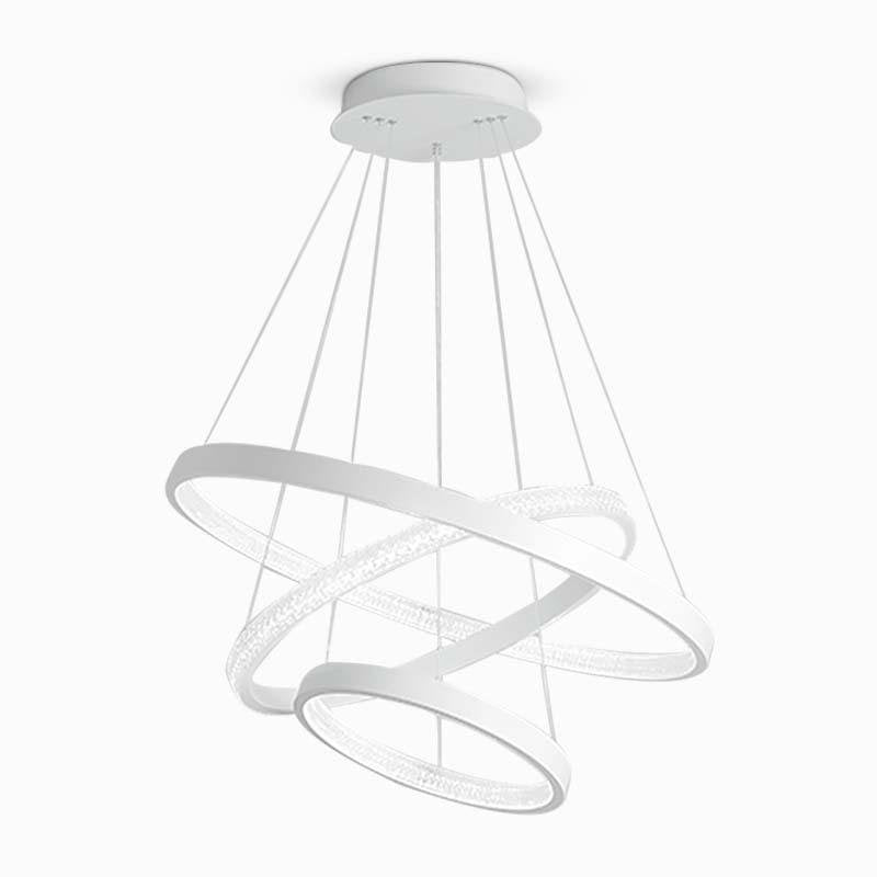 Modern 3 Ring LED Chandelier Round Circular Hanging Ceiling Light for Dining Room