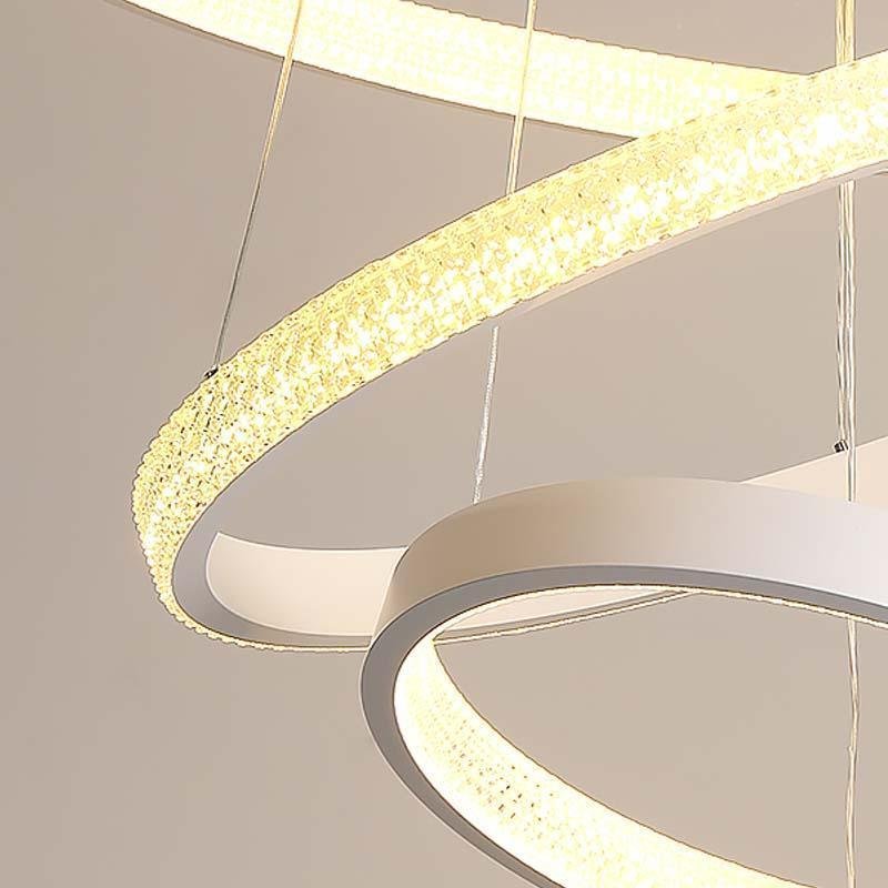Modern 3 Ring LED Chandelier Round Circular Hanging Ceiling Light for Dining Room