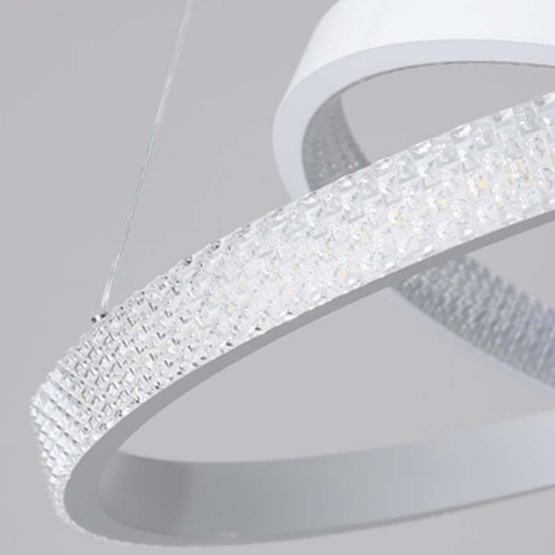 Modern 3 Ring LED Chandelier Round Circular Hanging Ceiling Light for Dining Room