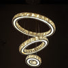 Modern 3 Ring LED Crystal Chandelier Silver Electroplated Pendant Light