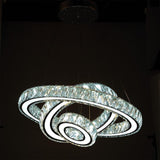 Modern 3 Ring LED Crystal Chandelier Silver Electroplated Pendant Light