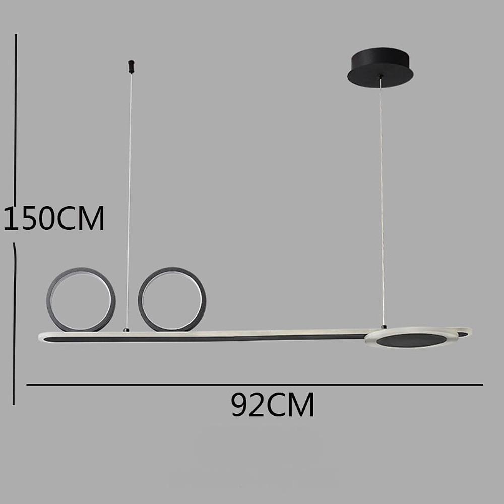 Modern 3 Ring Linear LED Pendant Light Dimmable Chandelier Adjustable Hanging Lamp for Dining Room