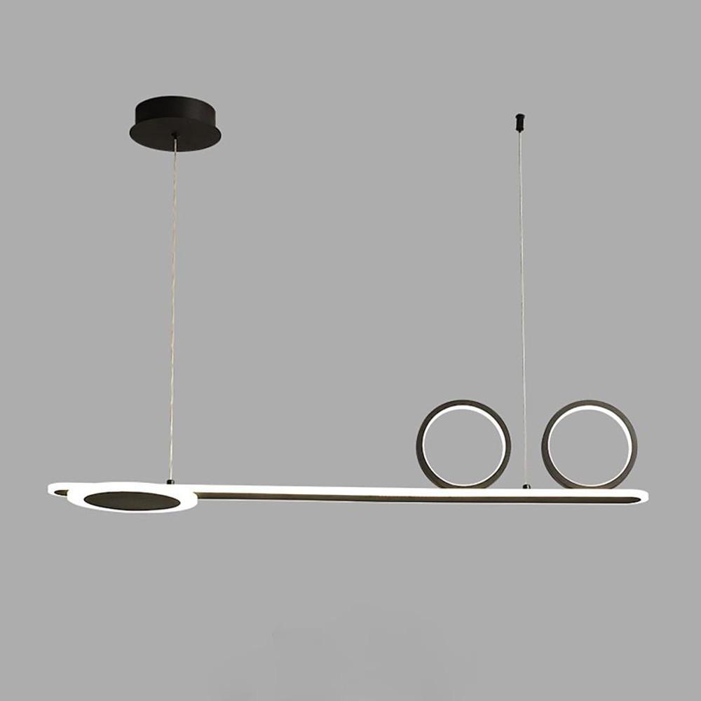 Modern 3 Ring Linear LED Pendant Light Dimmable Chandelier Adjustable Hanging Lamp for Dining Room