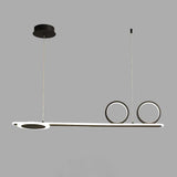 Modern 3 Ring Linear LED Pendant Light Dimmable Chandelier Adjustable Hanging Lamp for Dining Room