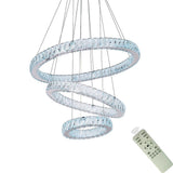 Modern 3 Tier Crystal Circle LED Chandelier Adjustable Metal Pendant Ceiling Lighting