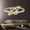 Modern 3 Tier Gold Crystal LED Ring Chandelier Concentric Circles Pendant Light Fixture