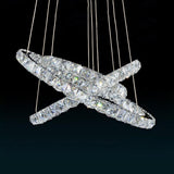 Modern 3 Tier Gold Crystal LED Ring Chandelier Concentric Circles Pendant Light Fixture