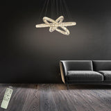 Modern 3 Tier Interwoven Geometrical Circle Crystal Chandelier LED Ceiling Light for Living Room