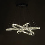 Modern 3 Tier Interwoven Geometrical Circle Crystal Chandelier LED Ceiling Light for Living Room