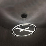 Modern 3 Tier Interwoven Geometrical Circle Crystal Chandelier LED Ceiling Light for Living Room