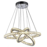 Modern 3 Tier Interwoven Geometrical Circle Crystal Chandelier LED Ceiling Light for Living Room