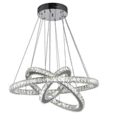 Modern 3 Tier Interwoven Geometrical Circle Crystal Chandelier LED Ceiling Light for Living Room