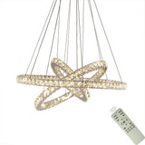 Modern 3 Tier Interwoven Geometrical Circle Crystal Chandelier LED Ceiling Light for Living Room