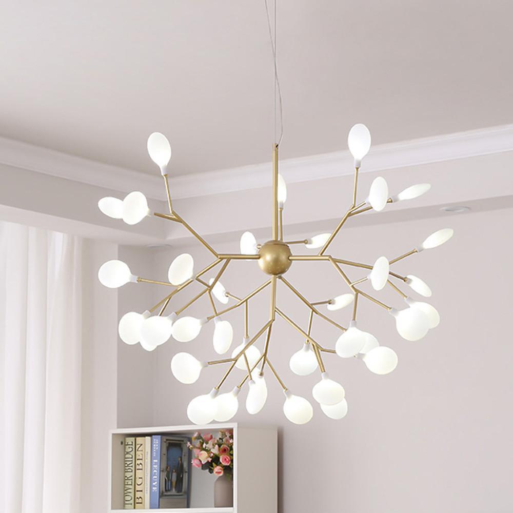 Modern 31 Inch 36 Light LED Chandelier Gold Nordic Pendant Ceiling Fixture for Dining Living Room