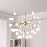 Modern 31 Inch 36 Light LED Chandelier Gold Nordic Pendant Ceiling Fixture for Dining Living Room