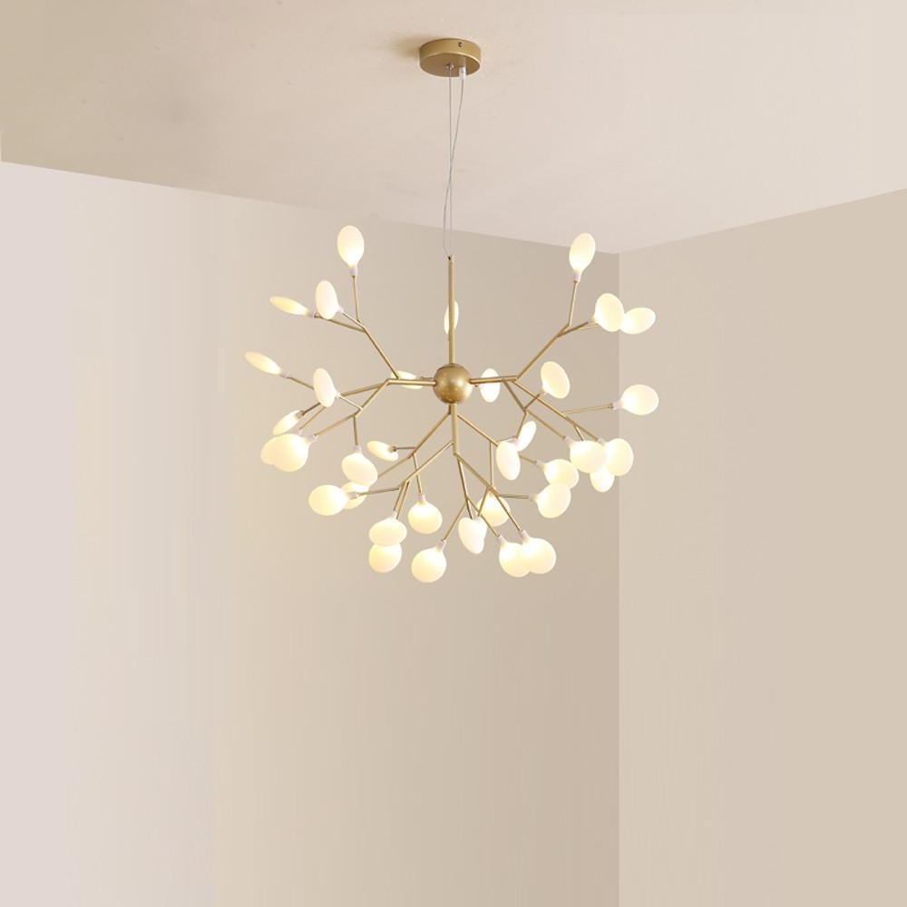 Modern 31 Inch 36 Light LED Chandelier Gold Nordic Pendant Ceiling Fixture for Dining Living Room