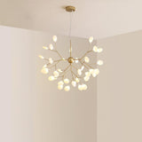 Modern 31 Inch 36 Light LED Chandelier Gold Nordic Pendant Ceiling Fixture for Dining Living Room