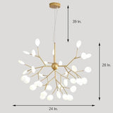 Modern 31 Inch 36 Light LED Chandelier Gold Nordic Pendant Ceiling Fixture for Dining Living Room