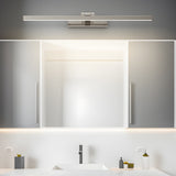 Modern 31 Inch Adjustable LED Bathroom Vanity Light in Polished Stainless Steel with 3 Color Modes
