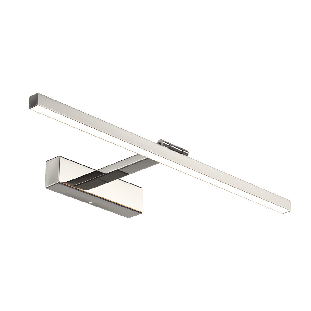 Modern 31 Inch Adjustable LED Bathroom Vanity Light in Polished Stainless Steel with 3 Color Modes