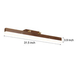 Modern 31 Inch Walnut Wood Linear LED Bathroom Vanity Mirror Light Fixture Warm White