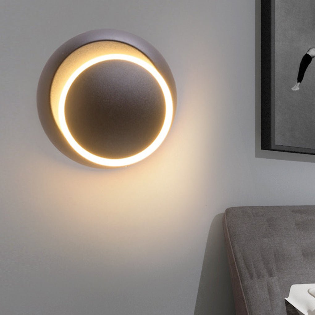 Modern 360 Degree Rotatable LED Wall Sconce Round Minimalist Aluminum Wall Lamp for Bedroom Living Room
