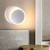 Modern 360 Degree Rotatable LED Wall Sconce Round Minimalist Aluminum Wall Lamp for Bedroom Living Room