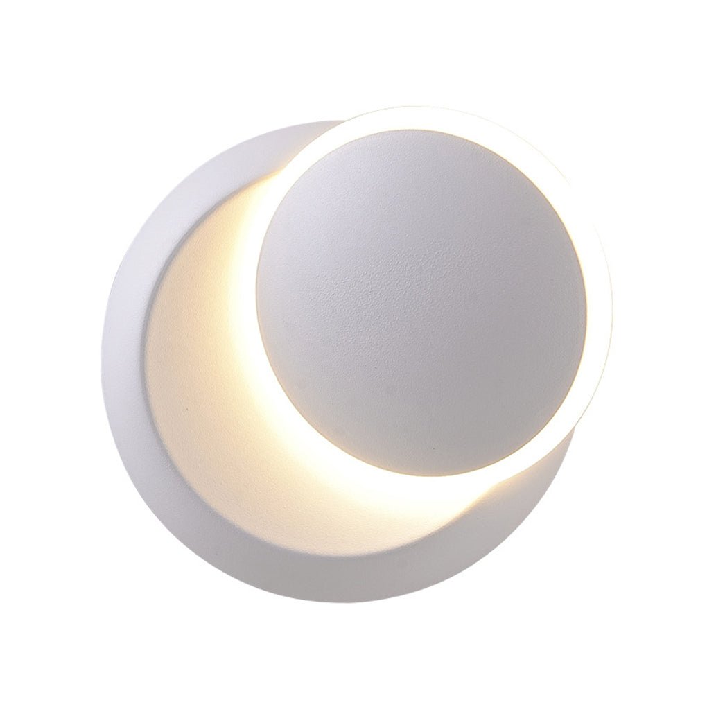 Modern 360 Degree Rotatable LED Wall Sconce Round Minimalist Aluminum Wall Lamp for Bedroom Living Room
