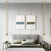 Modern 39 Inch Long Vertical Tube Pendant Light Gold Iron Cone Hanging Lamp for Bedside