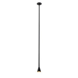 Modern 39 Inch Long Vertical Tube Pendant Light Gold Iron Cone Hanging Lamp for Bedside