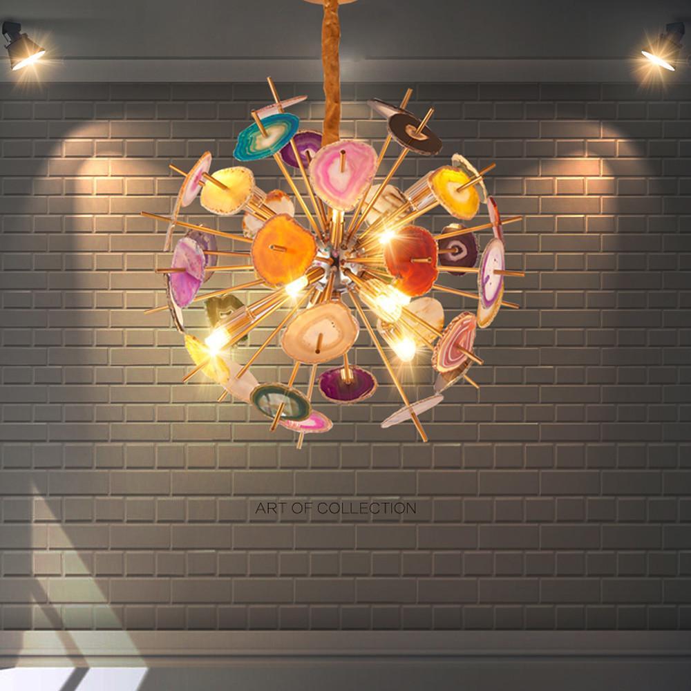 Modern 3D Effect Colorful Globe LED Chandelier Elegant Hanging Pendant Lighting Fixture