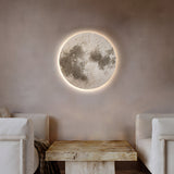 Modern 3D Moon Sandstone LED Wall Art with Voice Control USB Powered Round Light