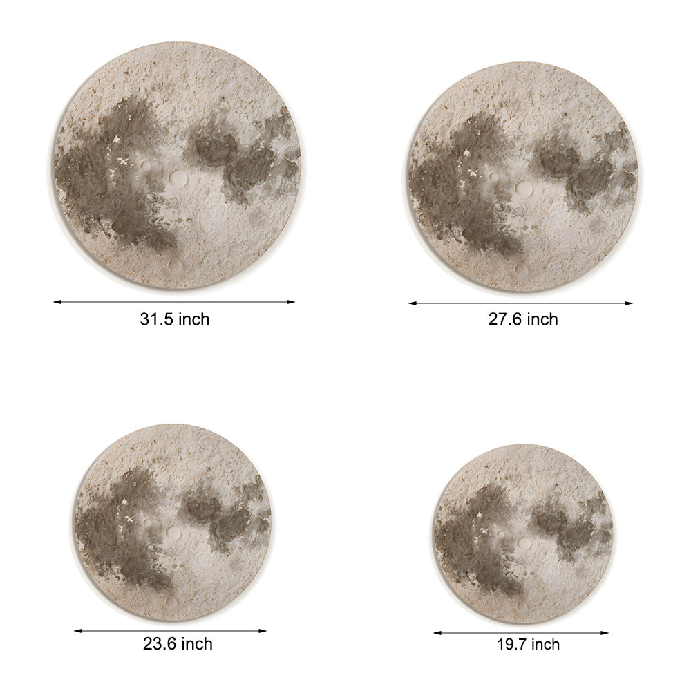 Modern 3D Moon Sandstone LED Wall Art with Voice Control USB Powered Round Light