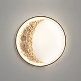 Modern 3D Moon Surface LED Wall Sconce Nordic Crescent Indoor Lighting for Bedroom and Living Room