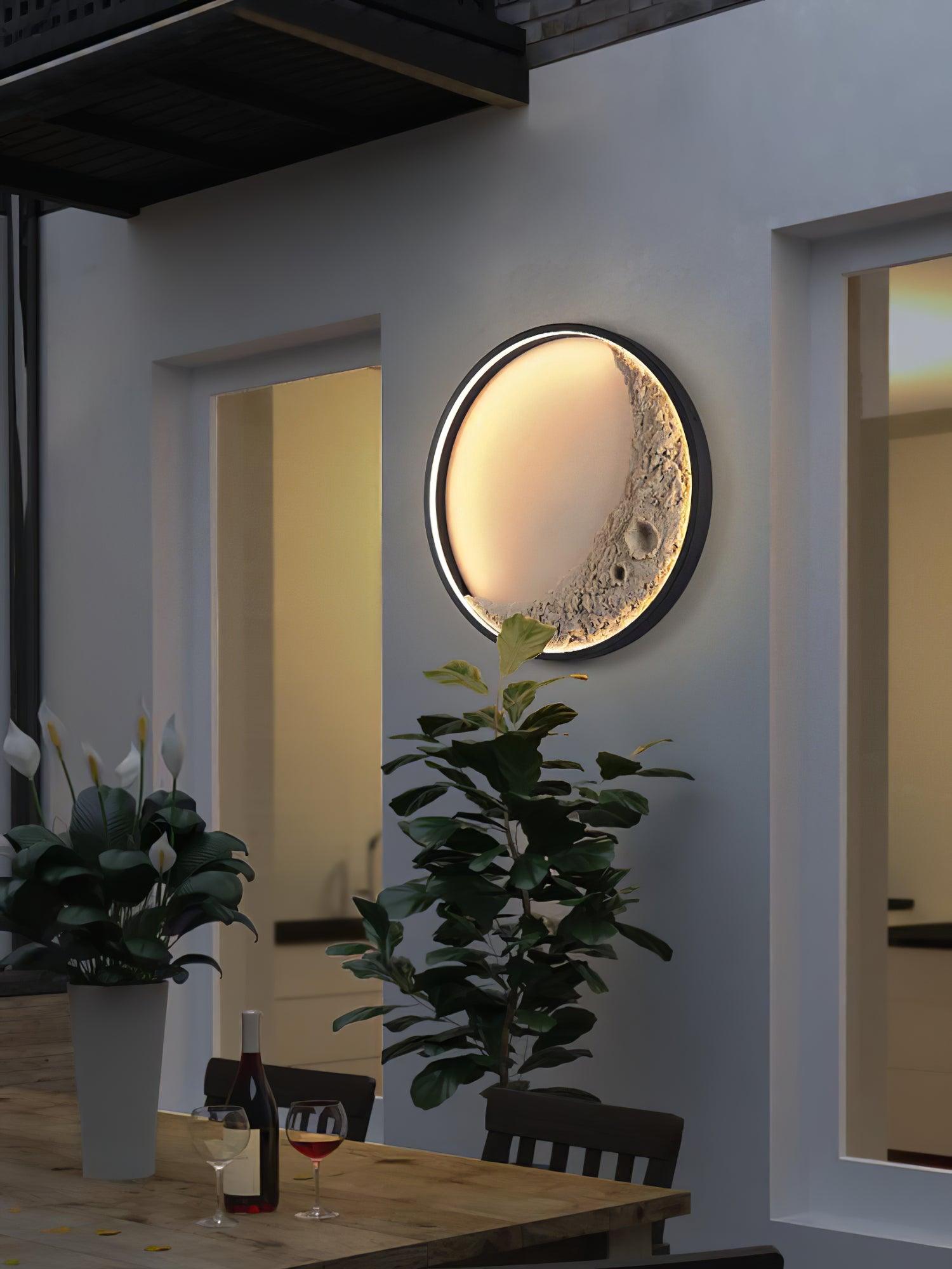 Modern 3D Moon Surface LED Wall Sconce Nordic Crescent Indoor Lighting for Bedroom and Living Room