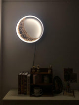Modern 3D Moon Surface LED Wall Sconce Nordic Crescent Indoor Lighting for Bedroom and Living Room