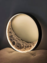 Modern 3D Moon Surface LED Wall Sconce Nordic Crescent Indoor Lighting for Bedroom and Living Room