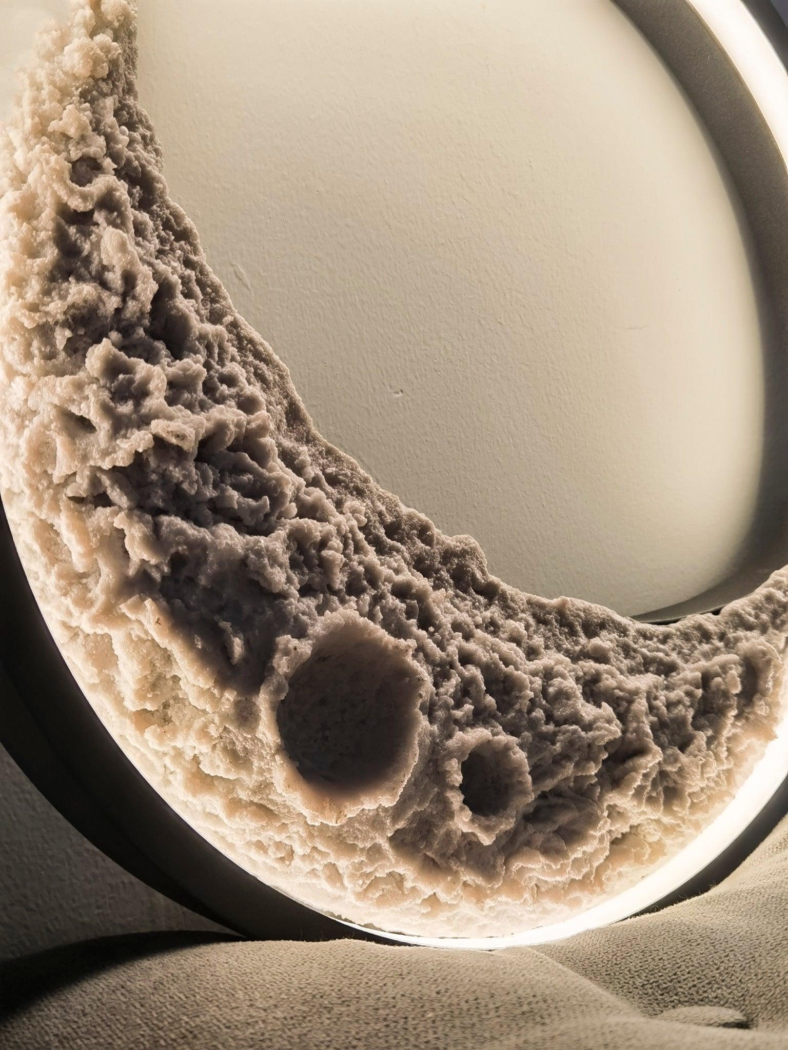 Modern 3D Moon Surface LED Wall Sconce Nordic Crescent Indoor Lighting for Bedroom and Living Room